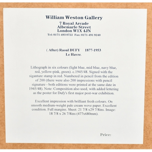 148 - After Raoul Dufy (1877-1853) French. 