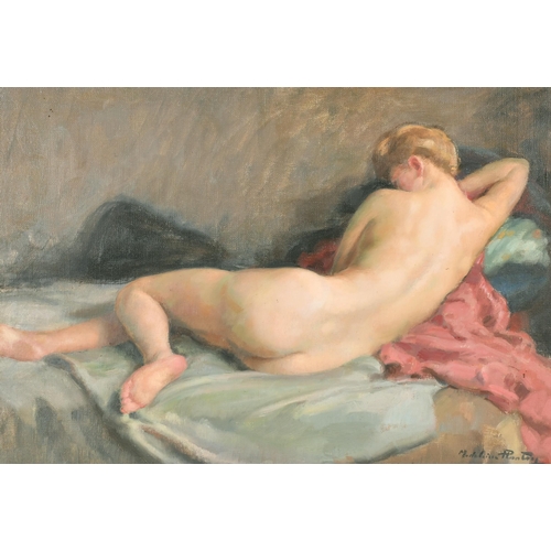 179 - Madeleine Plantey (1890-1985) French. A Reclining Naked Lady, Oil on Canvas, Signed, 15