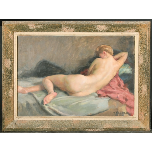 179 - Madeleine Plantey (1890-1985) French. A Reclining Naked Lady, Oil on Canvas, Signed, 15