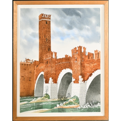 226 - David Gentleman (1930-    ) British. Ponte Scaligero, Verona