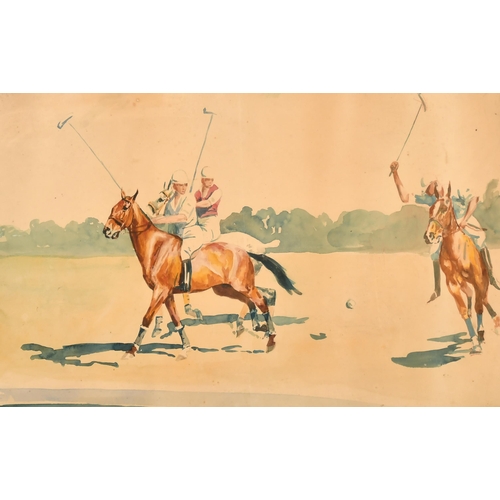 273 - Wayne Davis (20th-21st Century) American. A Polo Match, Watercolour, Signed and Dated '32, 9.5