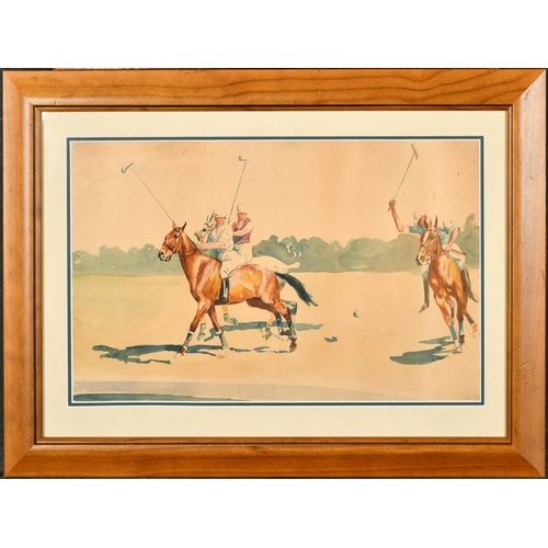 273 - Wayne Davis (20th-21st Century) American. A Polo Match, Watercolour, Signed and Dated '32, 9.5