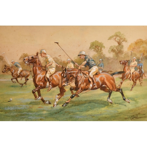 274 - Thomas Ivester Lloyd (1873-1942) British. A Polo Match, Watercolour, Signed, 8.25