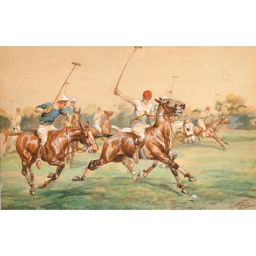 274 - Thomas Ivester Lloyd (1873-1942) British. A Polo Match, Watercolour, Signed, 8.25