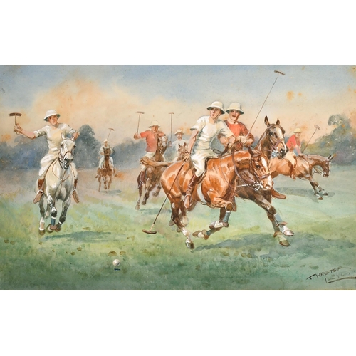 274 - Thomas Ivester Lloyd (1873-1942) British. A Polo Match, Watercolour, Signed, 8.25