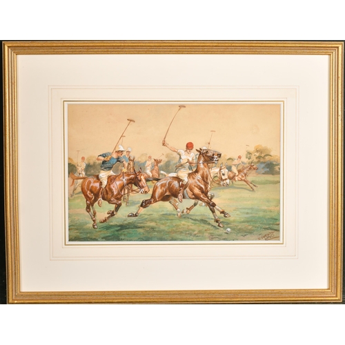 274 - Thomas Ivester Lloyd (1873-1942) British. A Polo Match, Watercolour, Signed, 8.25