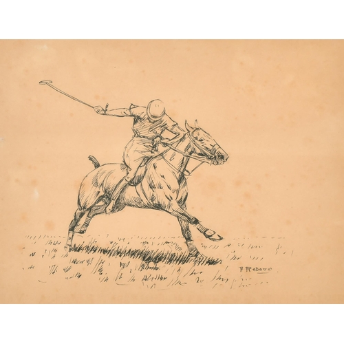 275 - Francisque Rebour (19th-20th Century) French. A Polo Player, Ink, Signed, 8.5