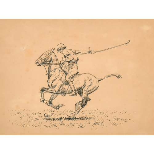 275 - Francisque Rebour (19th-20th Century) French. A Polo Player, Ink, Signed, 8.5