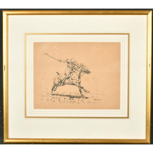 275 - Francisque Rebour (19th-20th Century) French. A Polo Player, Ink, Signed, 8.5