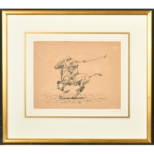 275 - Francisque Rebour (19th-20th Century) French. A Polo Player, Ink, Signed, 8.5