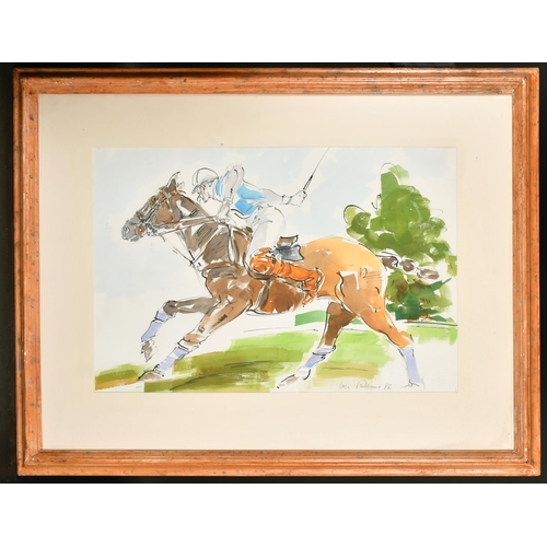 277 - Ian Ribbons (1924-2002) British. A Polo Player on Horseback, Watercolour and Ink, Signed and Dated '... 