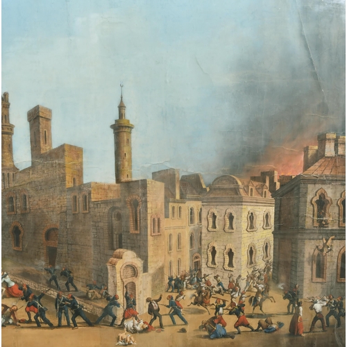 32 - 18th Century European School. The Sacking of Grenada 1779, Gouache, 33.5