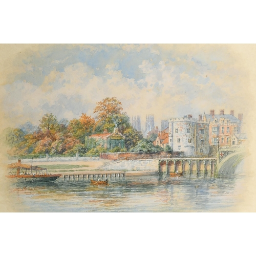 68 - George Fall (1848-1925) British. York from the River, Watercolour, believed to be signed under mount... 