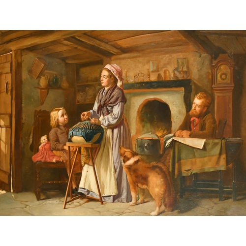 85 - Attributed to William Henry Midwood (1833-1888) British. The Lace Maker, Oil on Canvas, Signed with ... 