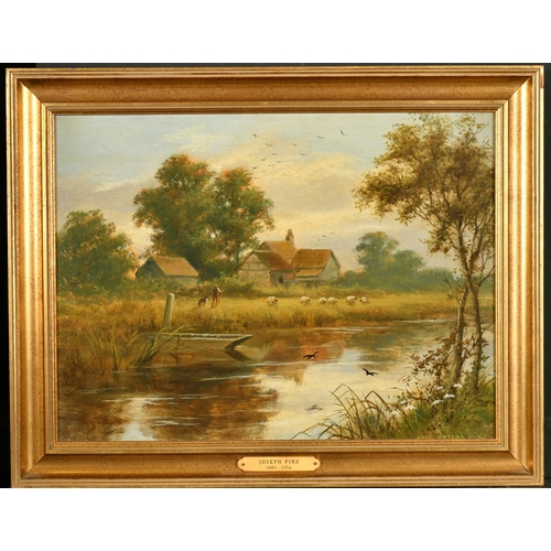 101 - Joseph Pike (1883-1956) British. A River Landscape, Oil on Canvas, Signed and Dated 1916, 12