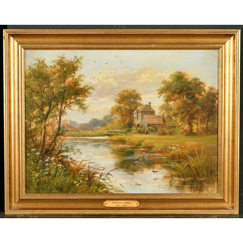 101 - Joseph Pike (1883-1956) British. A River Landscape, Oil on Canvas, Signed and Dated 1916, 12