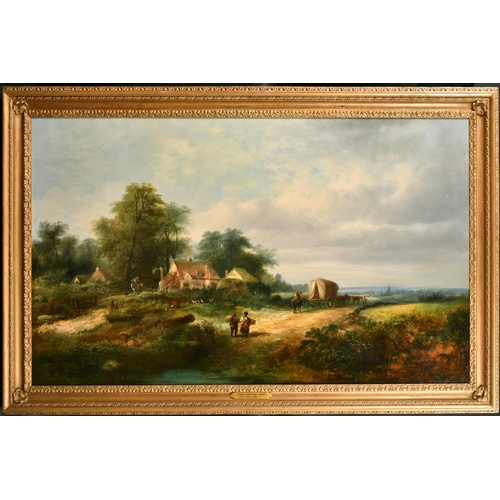 108 - James Edwin Meadows (1828-1888) British. Figures in a Country Landscape, Oil on Canvas, Signed and D... 