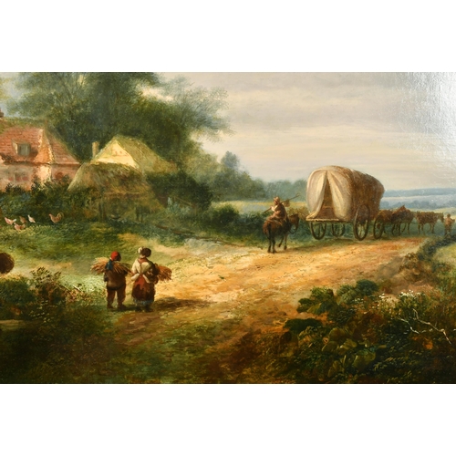 108 - James Edwin Meadows (1828-1888) British. Figures in a Country Landscape, Oil on Canvas, Signed and D... 