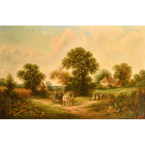 109 - Attributed to George Turner (1843-1910) British. A Derbyshire Landscape with Figures and a Cart by a... 