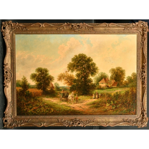 109 - Attributed to George Turner (1843-1910) British. A Derbyshire Landscape with Figures and a Cart by a... 