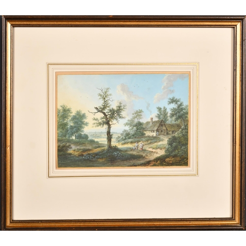 12 - Attributed to Jacob Phillipp Hackert (1737-1807) German. Figures in a Country Landscape, Watercolour... 