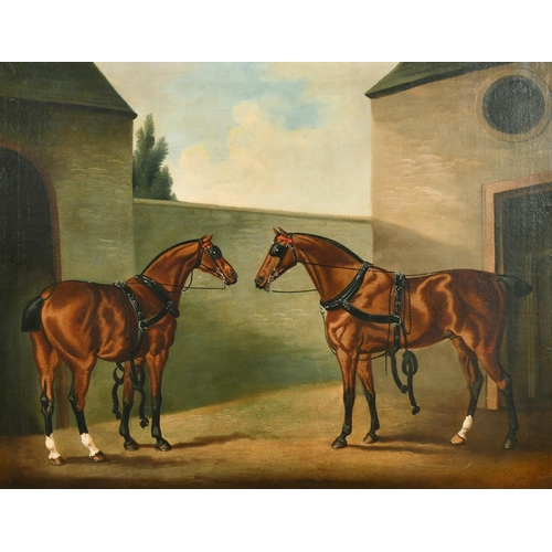 127 - Daniel Clowes (1774-1829) British. Coaching Horses, Oil on Canvas, Signed, 24