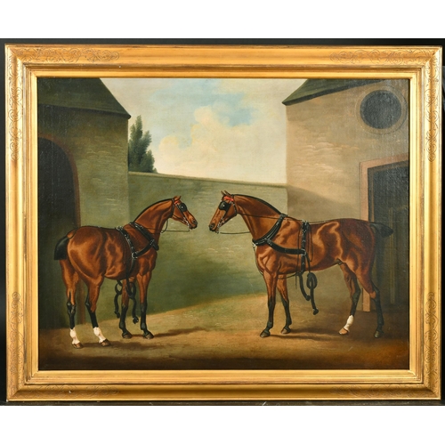 127 - Daniel Clowes (1774-1829) British. Coaching Horses, Oil on Canvas, Signed, 24