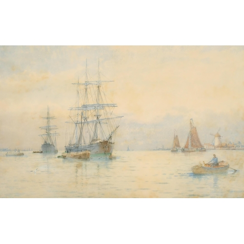 135 - George Stanfield Walters (1838-1924) British. A Shipping Scene, Watercolour, Signed, 9.25