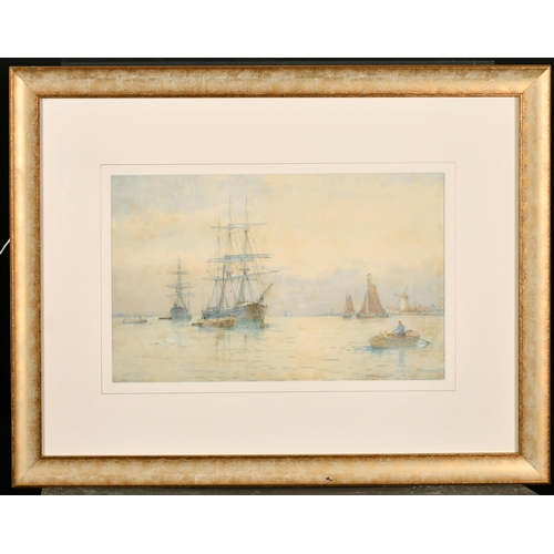 135 - George Stanfield Walters (1838-1924) British. A Shipping Scene, Watercolour, Signed, 9.25