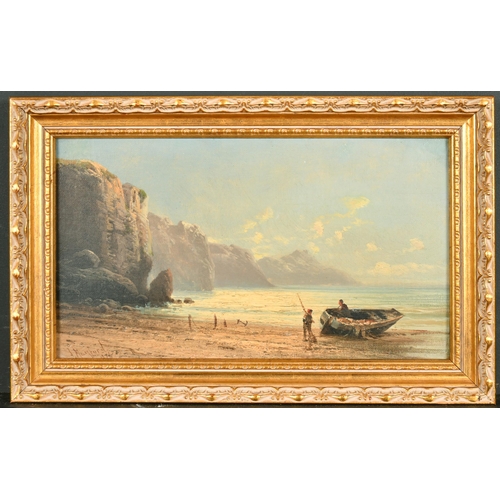 137 - John Mogford (1821-1885) British. A Beach Scene with Figures by a Boat, Oil on Canvas, Signed and Da... 