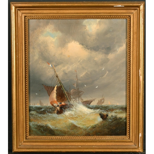 139 - William Anslow Thornley (act.1847-1907) British. Shipping off the Coast, Oil on Canvas, Signed, 12