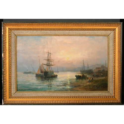 140 - William Anslow Thornley (act.1847-1907) British. 'French Fishing Boats', Oil on Canvas, Signed, Indi... 