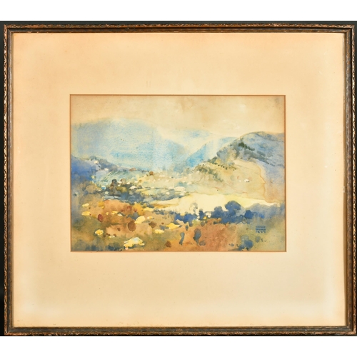 144 - Vincent Brown (1901-2001) Australian. An Extensive Landscape, Watercolour, Signed and Dated 1927, 10... 