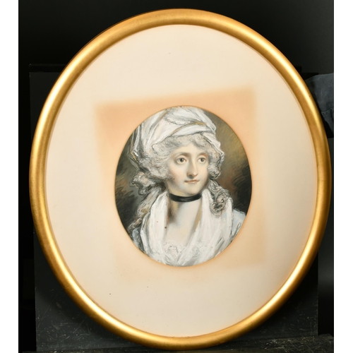 15 - Daniel Gardner (1750-1805) British. Bust Portrait of a Man, Watercolour and Bodycolour, Framed Oval ... 