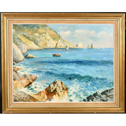 163 - Early 20th Century Greek School. A Coastal Scene, Oil on Canvas, Indistinctly Signed, 22.5