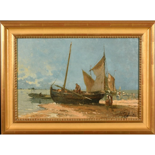 168 - J. Van Dastraatan (20th Century) Dutch. A Beach Scene, Oil on Panel, Signed, 11.25