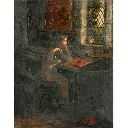 190 - F.J. Sternberg (19th Century) European. Contemplation, Oil on Canvas, Signed and Dated '88, 18