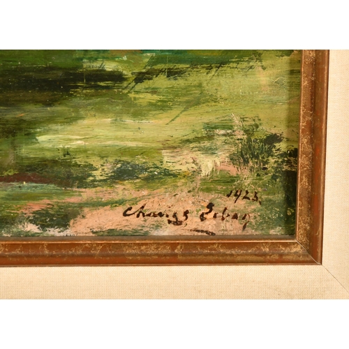 193 - Charles Lebon (20th Century) French. A Landscape, Oil on Board, Signed and Dated 1923, 17.75