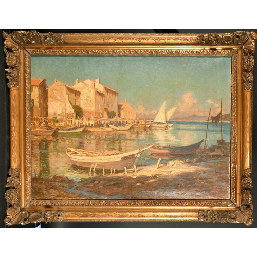 198 - Paul Bellander-Adhemar (1868-1948) French. A Mediterranean Coastal Scene, possibly St Tropez, Oil on... 