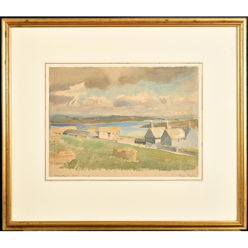 218 - Charles Knight (1901-1990) British. 'Cornish Farm nr Padstow', Watercolour, Signed (twice) Inscribed... 