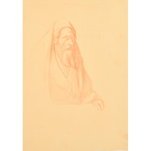 225 - Early 20th Century English School. A Blind Rabbi, Sanguine, Mounted Unframed 12.25