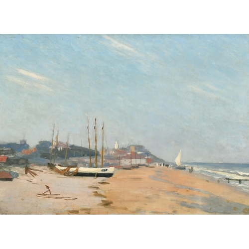 237 - Thomas Binney Gibbs (1870-1947) British. A Seafront, Oil on Panel, Signed and Dated 1914, 12.25