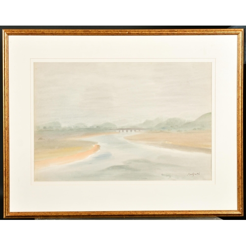 244 - Roland Vivian Pitchforth (1895-1982) British. An Estuary Scene, Watercolour, Signed, 13.75