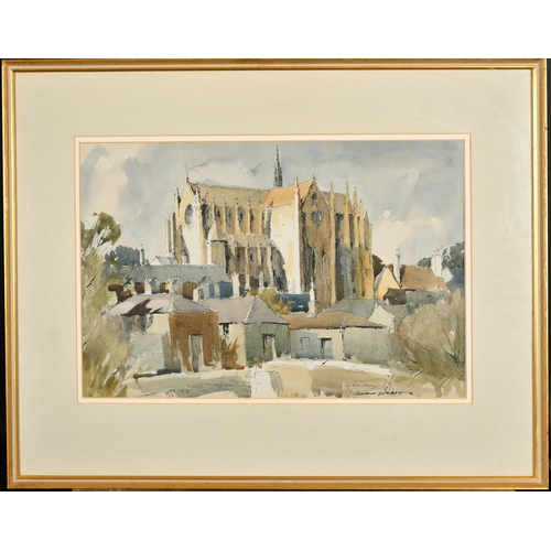 252 - Edward Wesson (1910-1983) British. 'Arundel Cathedral', Watercolour, Signed, 12.5