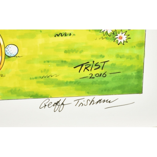 285 - Geoffrey Tristram (1954-    ) British. A Crazy Golf Cartoon, Watercolour, Signed, and Signed TRIST a... 