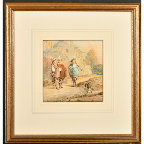 51 - 19th Century English School. Falstaff in Conversation, Watercolour, 7