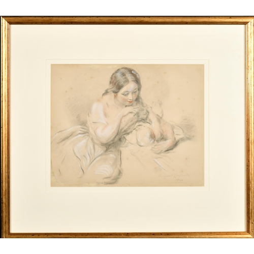 66 - Margaret Sarah Carpenter (1793-1872) British. Mother and Child, Coloured Chalk, Signed and Dated 184... 