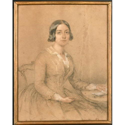 67 - William Carpenter (1818-1899) British. Portrait of a Seated Woman, Chalk, Signed and Dated 1850, 19