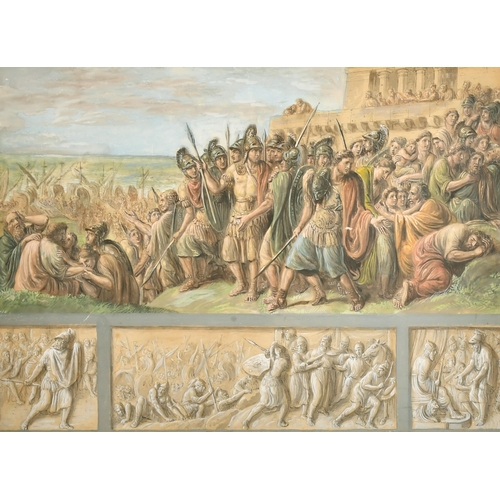 7 - 19th Century French School. A Funeral Procession from a Frieze, Watercolour possibly on a print base... 