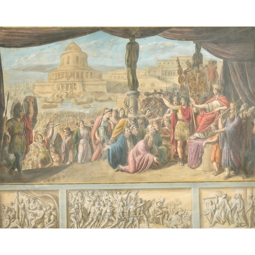 7 - 19th Century French School. A Funeral Procession from a Frieze, Watercolour possibly on a print base... 